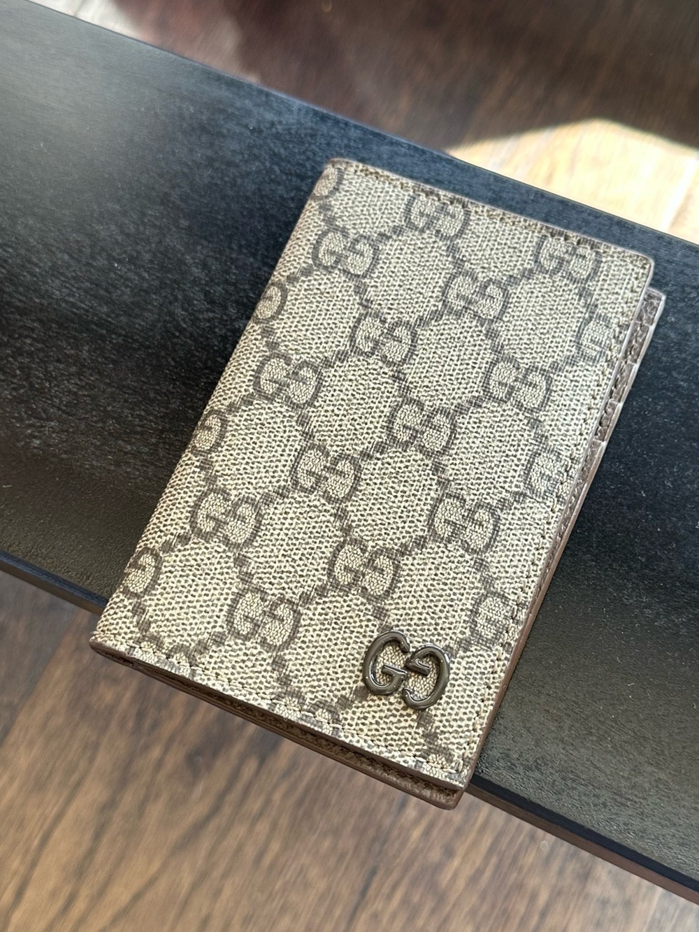Gucci Logo Brown interior GG long card case wallet